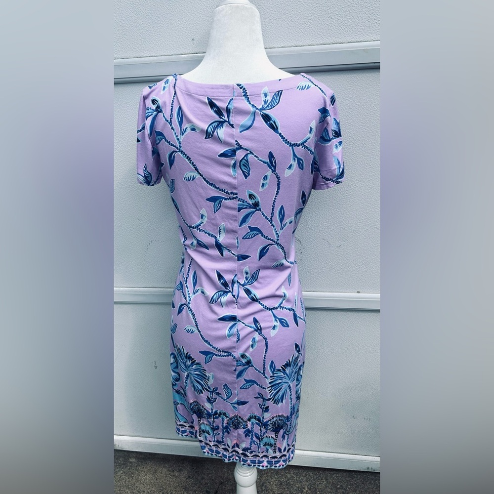 Lilly Pulitzer Dress Sz S Sophiletta SPF 50+ Pink Lavender Printed V-neck Resort - Picture 9 of 12